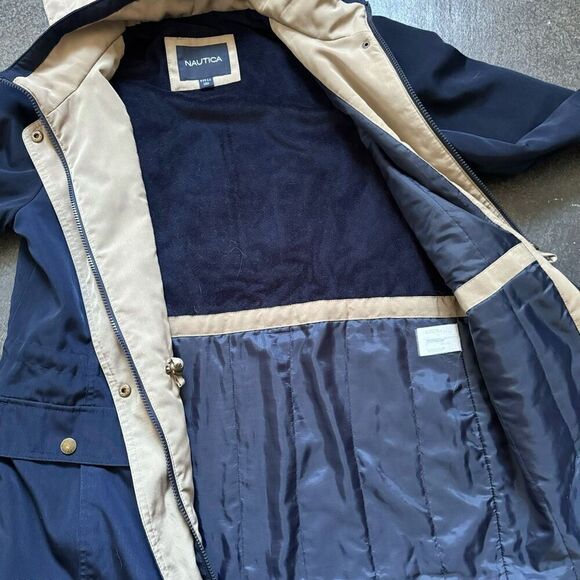 Nautica Hooded Zip Up Jacket Size Small 100% Polyester Preppy Style Blue Color - Picture 8 of 15